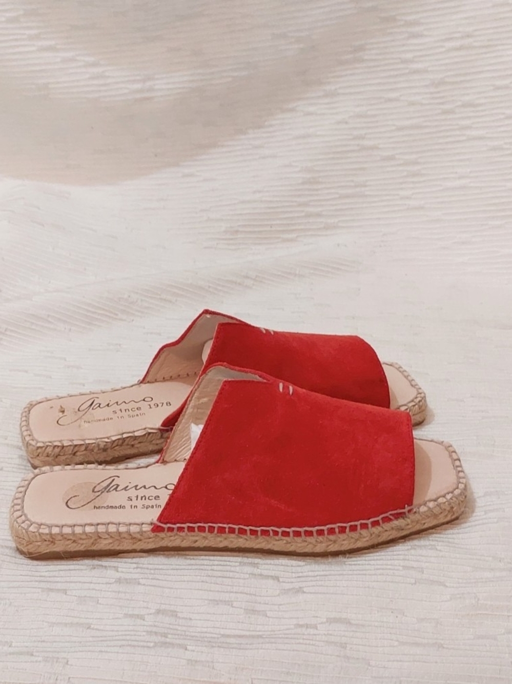 Gaimo Red Suede Open-Toe Slide Mules Women's Size 8 / 39 - Picture 5 of 12